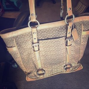 Coach Canvas and Leather trim